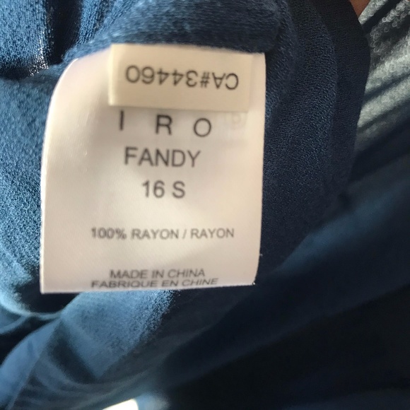 IRO Fandy Navy V-neck Open Back Flowy Midi Dress - Picture 10 of 10